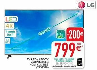 Cora Lg tv led - led-tv 75up75006lc aanbieding