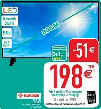 Cora Telefunken tv led led-tv tfl32hdsw19bc aanbieding