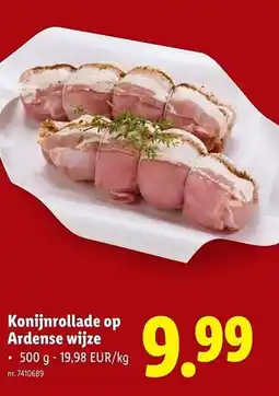 Lidl Konijnrollade op Ardense wijze aanbieding