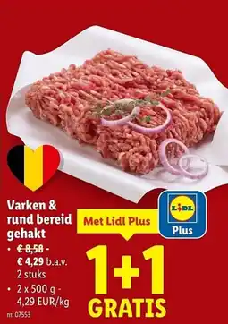 Lidl Varken & rund bereid gehakt aanbieding