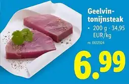 Lidl Geelvintonijnsteak aanbieding