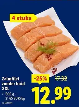 Lidl Zalmfilet zonder huid XXL aanbieding