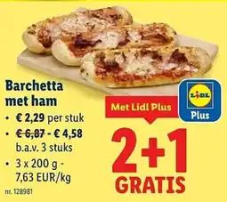Lidl Barchetta met ham aanbieding