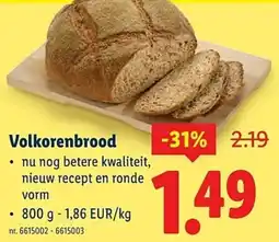 Lidl Volkorenbrood aanbieding