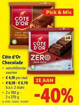 Lidl Côte d'Or Chocolade aanbieding