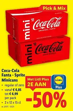 Lidl Coca-Cola, Fanta, Sprite Minicans aanbieding