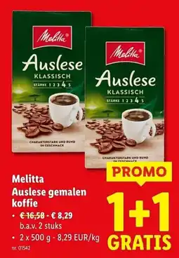 Lidl Melitta Auslese gemalen koffie aanbieding