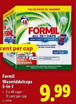 Lidl Formil Wasmiddelcaps 5 in 1 aanbieding