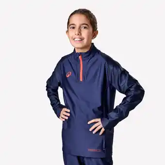 Decathlon Voetbalsweater met halve rits voor kinderen Viralto Roarr marineblauw en rood aanbieding