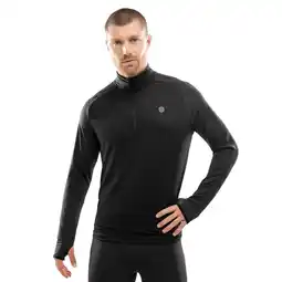 Decathlon Heren Fitness hardloopsweatshirt met halve rits Intuit Black Zwart aanbieding