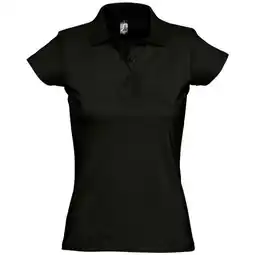 Decathlon Dames Prescott Jersey Poloshirt (Diep zwart) aanbieding