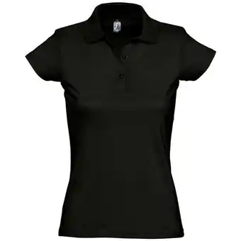 Decathlon Dames Prescott Jersey Poloshirt (Diep zwart) aanbieding