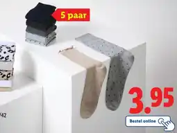 Lidl ESMARA Sokken, 5 paar maten 35/38-39/42 aanbieding