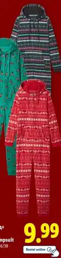 Lidl ESMARA Fleece kerstjumpsuit aanbieding