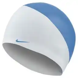 Decathlon Nike Swim Slogan Silicone Swim Cap White/Blue aanbieding