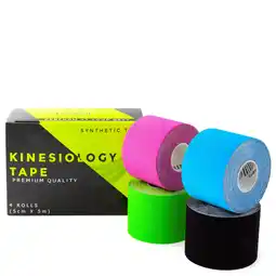 Decathlon 4 Kinesiology Tapes plus e-Book, Waterdichte Kinesiologie Tape 5cm x 5m aanbieding