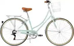 Decathlon FabricBike Step City - Omafiets voor dames, Shimano 7-versnellingen. Groen aanbieding