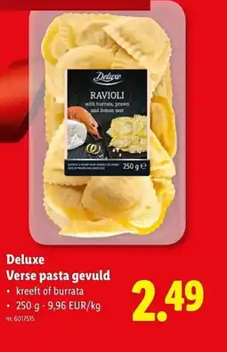 Lidl Deluxe Verse pasta gevuld aanbieding