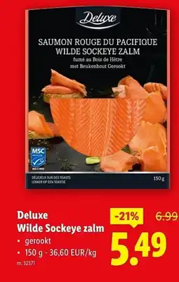 Lidl Deluxe Wilde Sockeye zalm aanbieding