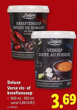Lidl Deluxe Verse vis of kreeftensoep aanbieding