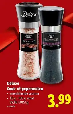 Lidl Deluxe Zout of pepermolen aanbieding