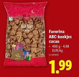 Lidl Favorina ABC koekjes cacao aanbieding