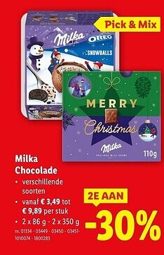Lidl Milka Chocolade aanbieding