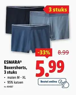 Lidl Esmara boxershorts aanbieding