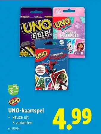 Lidl UNO kaartspel aanbieding