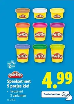 Lidl Play-Doh Speelset met 9 potjes klei aanbieding