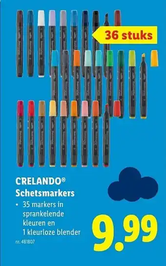 Lidl Crelando schetsmarkers aanbieding