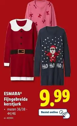Lidl Esmara fijngebreide kerstjurk aanbieding