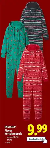 Lidl Esmara fleece kerstjumpsuit aanbieding