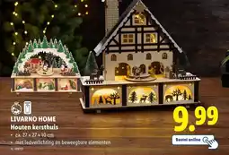 Lidl Livarno home houten kersthuis aanbieding