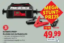 Lidl Ultimate speed acculader met starthulpfunctie aanbieding