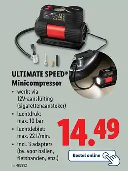 Lidl Ultimate speed minicompressor aanbieding