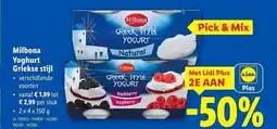 Lidl Milbona Yoghurt Griekse stijl aanbieding