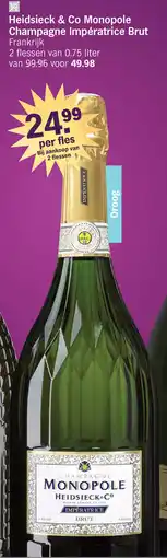 Albert Heijn Heidsieck & co monopole champagne impératrice brut aanbieding