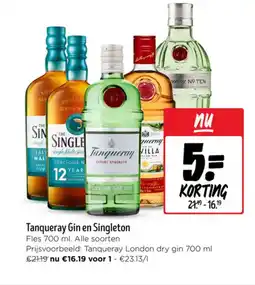 Jumbo Tanqueray Gin en Singleton aanbieding
