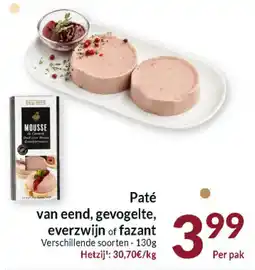 Intermarché Paté van Eend, Gevogelte, Everzwijn of Fazant aanbieding