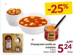 Intermarché Vissoep met Rouille en Croutons aanbieding