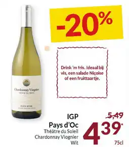 Intermarché IGP Pays d'Oc Théâtre du Soleil Chardonnay Viognier Wit aanbieding
