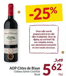 Intermarché AOP Côtes de Blaye Château Sainte-Clothilde Rood aanbieding