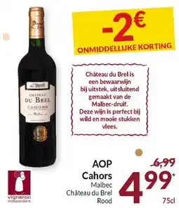 Intermarché AOP Cahors Malbec Château du Brel Rood aanbieding