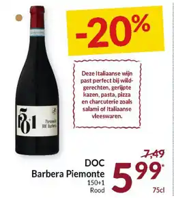 Intermarché DOC Barbera Piemonte 150+1 Rood aanbieding