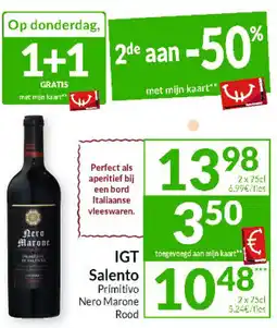 Intermarché IGT Salento Primitivo Nero Marone Rood aanbieding
