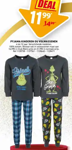 Trafic Pyjama kinderen ou volwassenen aanbieding