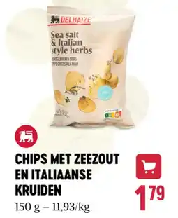 Delhaize Chips met zeezout en italiaanse kruiden aanbieding