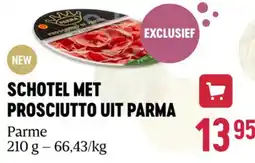 Delhaize Parme schotel met prosciutto uit parma aanbieding