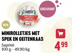 Delhaize Sapristi minirolletjes met spek en geitenkaas aanbieding